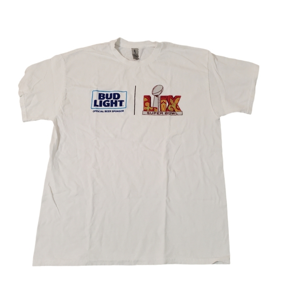 Bud‎ Light Superbowl LIX New Orleans 2025 White T-shirt Large